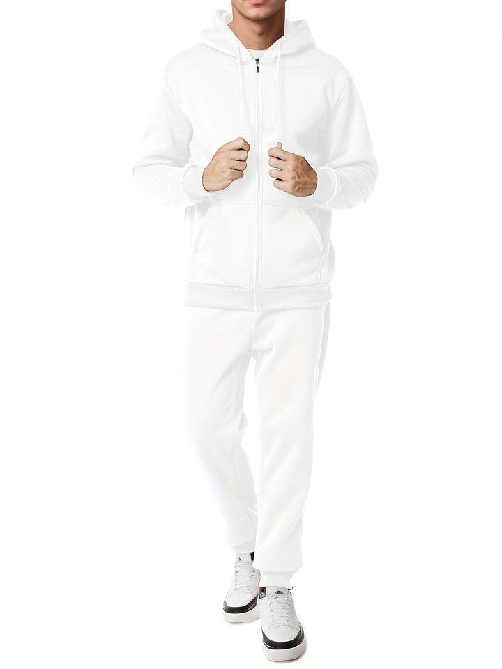 Drune | Unifarbener Kapuzenpullover-Trainingsanzug mit Hose für Herren - Perfekt für Casual Days