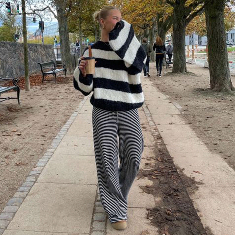 Drune | Gestreifte Loungehose