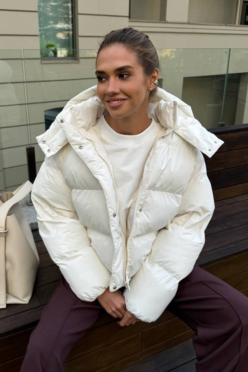 Drune | Passform Gekürzte Kapuzenpuffjacke