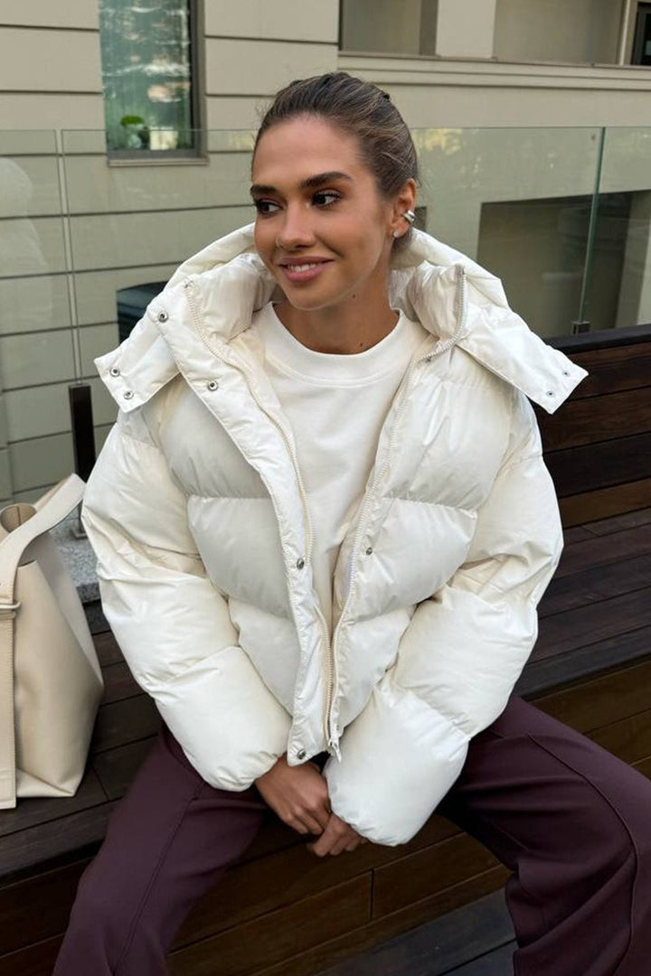 Drune | Passform Gekürzte Kapuzenpuffjacke