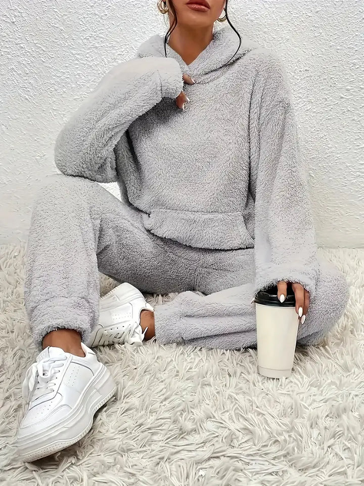 Drune | Damen Fleece Teddy Zweiteiliges Set