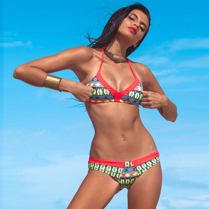 Damen Triangel-Bikini mit raffinierten Farbmustern Drune