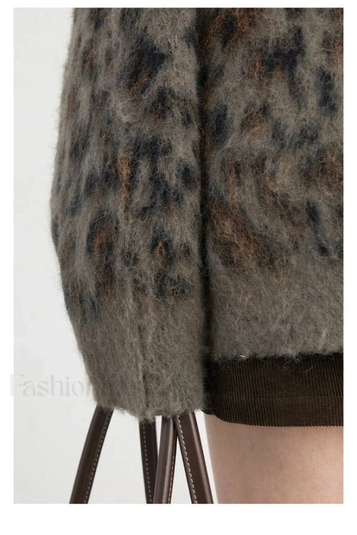 Drune | Leopardenmuster Einreiher Cardigan