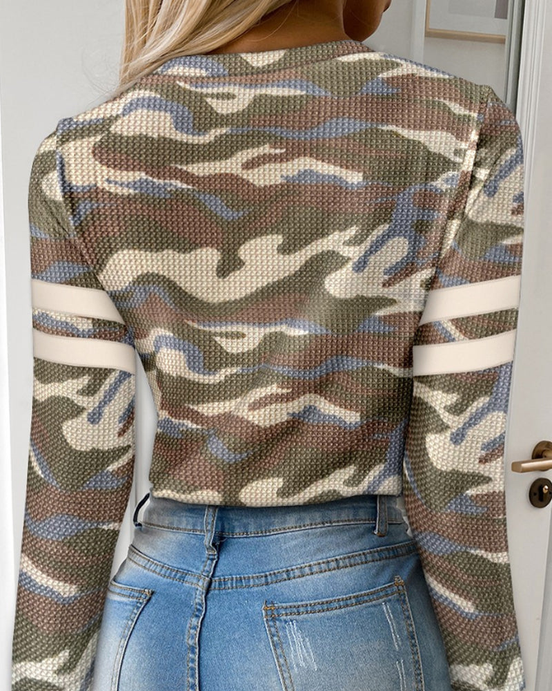 Drune Halbzip Camouflage Langarm