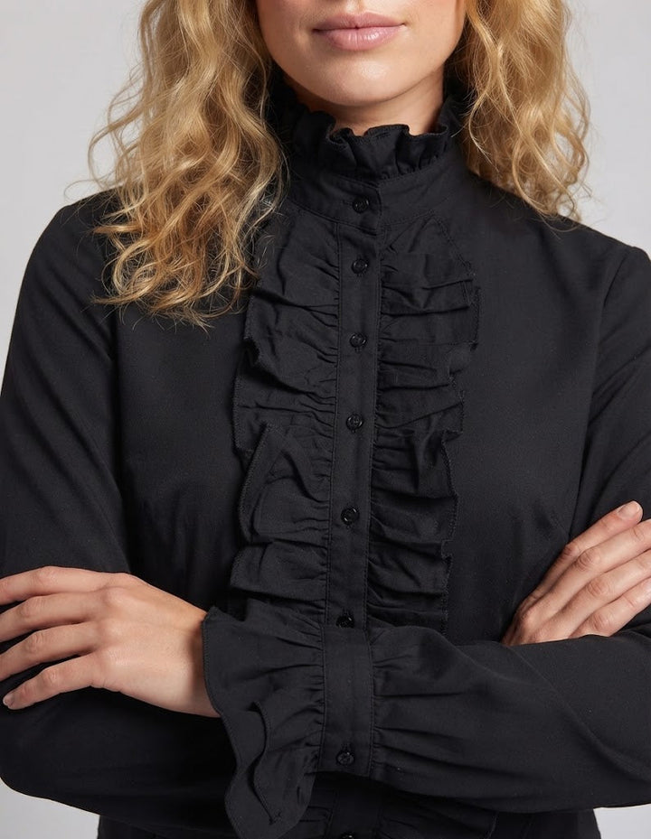 Hochwertige Damen-Dekorbluse aus Spitze mit Rüschen-Details Drune