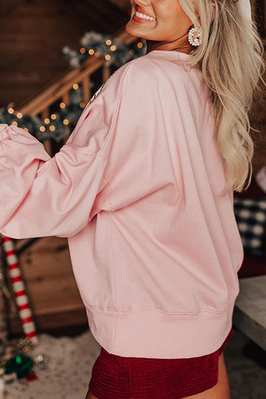 Drune | Weihnachtsmann Pailletten Lässiges Lockeres Sweatshirt