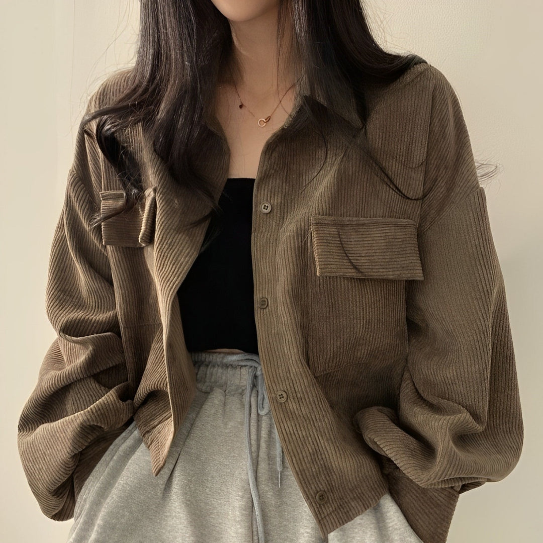Drune | Damenjacke Aus Cord Mit Kurzem Revers