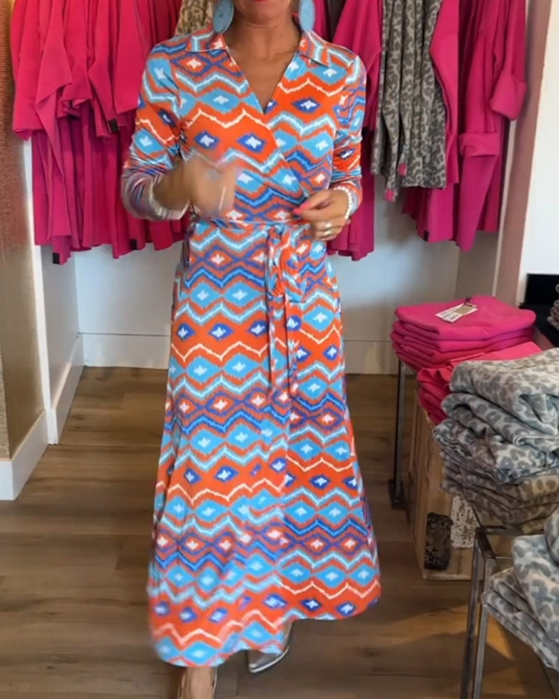Drune | Bedrucktes Trägerkleid mit Revers