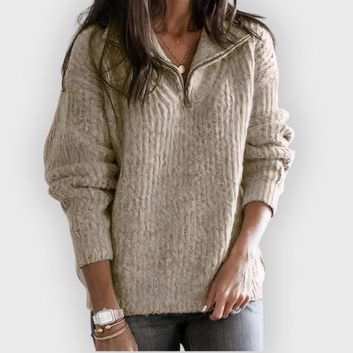 Drune | Gestrickter Pullover mit Reißverschlusskragen