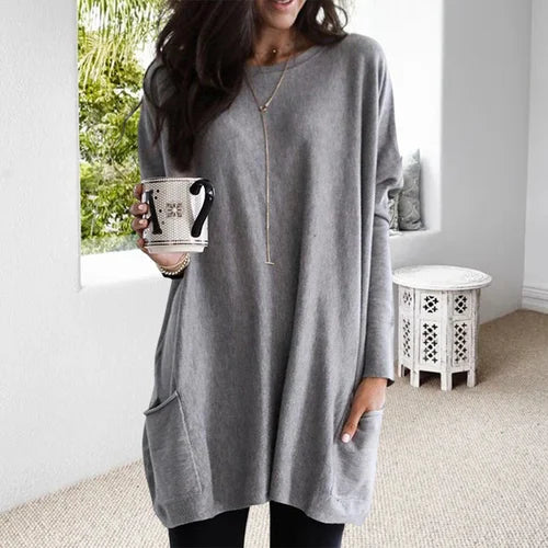 Drune | Tunika mit Taschen - bequeme Damen Oversized Top