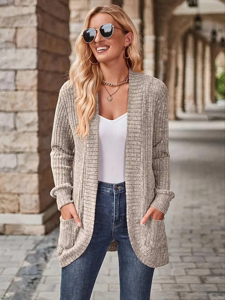 Drune | Offene Weste ohne Muster mit Taschen, Damen