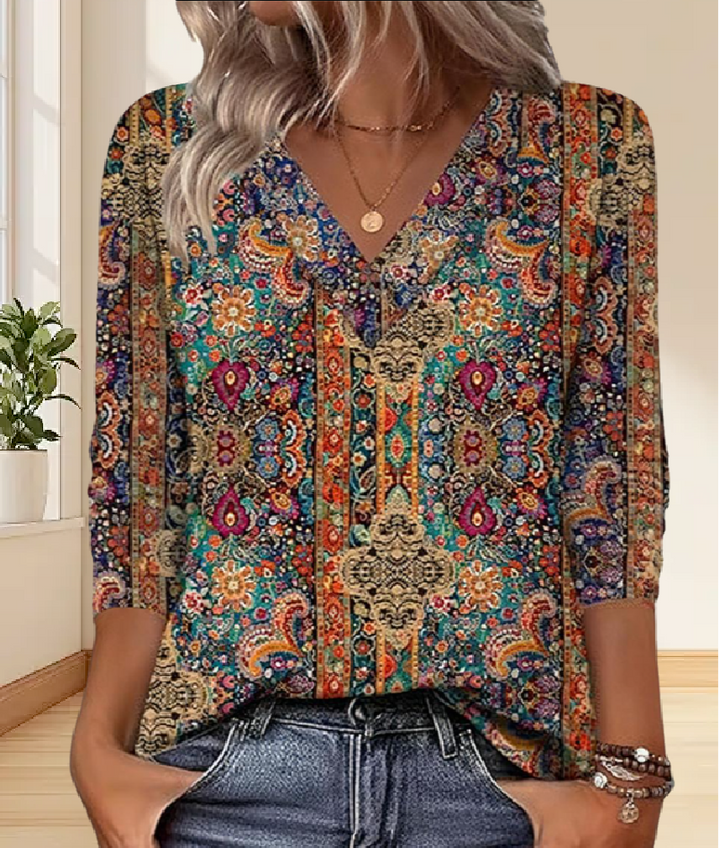 Drune | Lässige Bluse mit Elegantem Muster