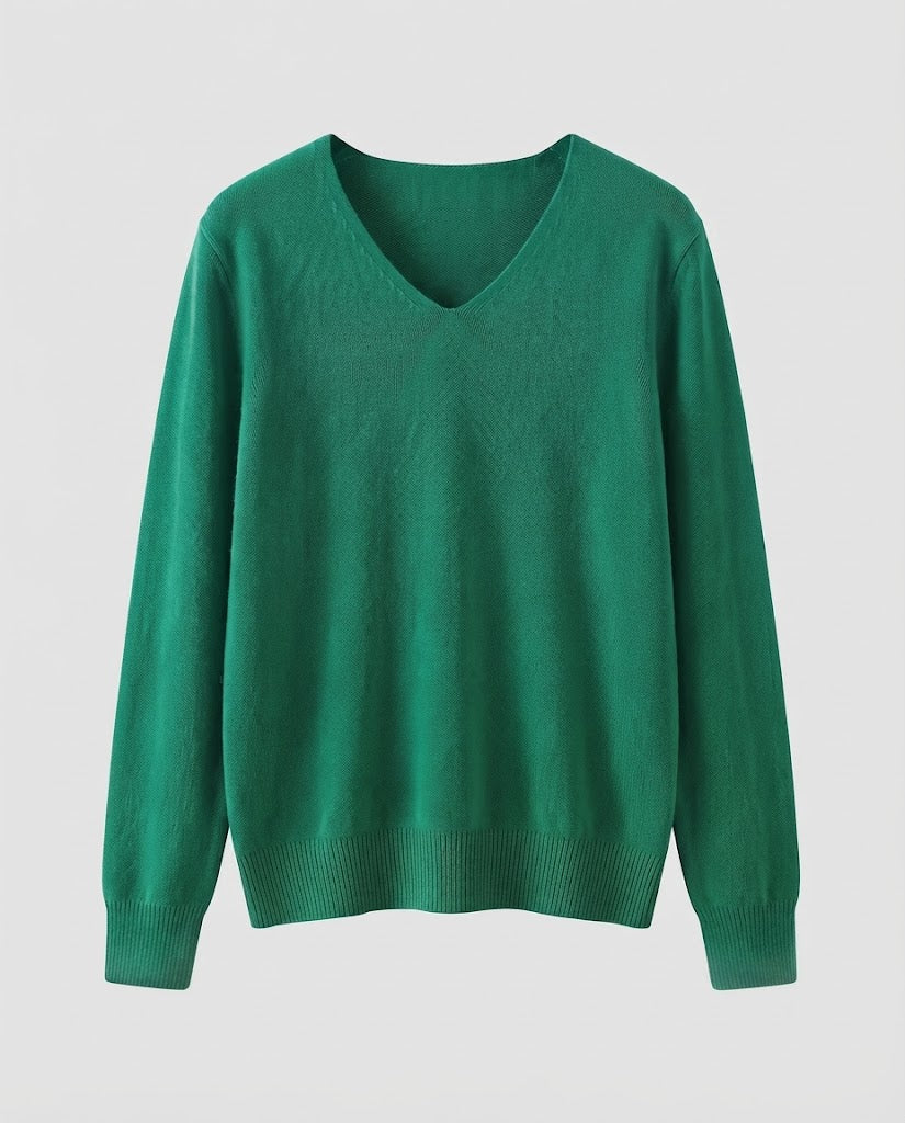 Damen Feinstrick-V-Ausschnitt-Pullover aus kuscheligem Angora-Mix Drune