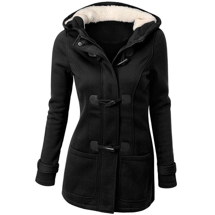 Damen Dufflecoat mit Kapuze und praktischen Taschen Drune