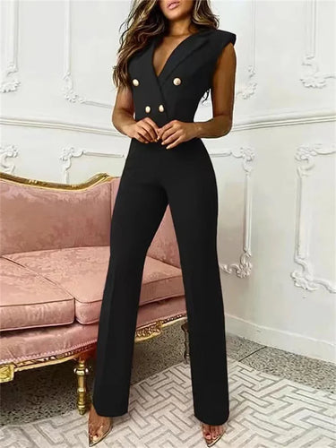 Drune | Jumpsuit mit V-Ausschnitt und Hahnentrittmuster