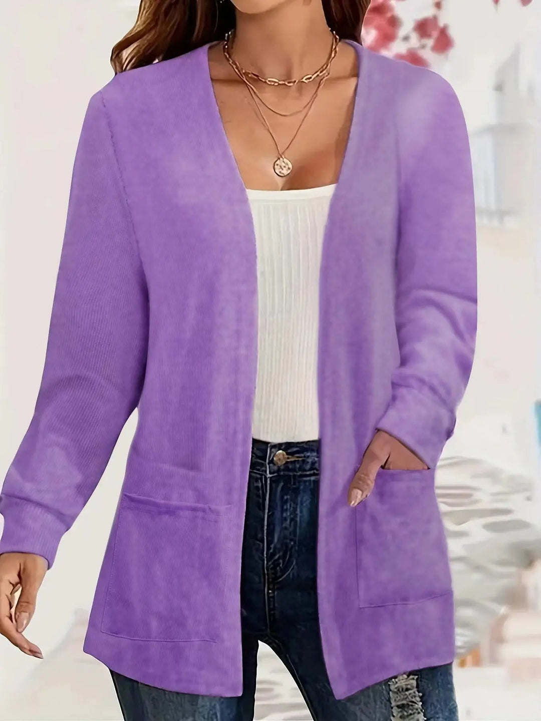 Drune | Stilvolle Strickjacke mit Offener Front & Taschen
