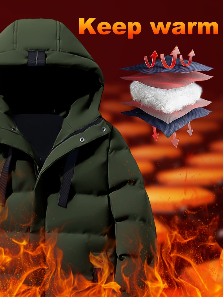 Drune | Lange Gepolsterte Kapuzen Puffer Winterjacke Für Herren - Perfekt für Outdoor-Aktivitäten
