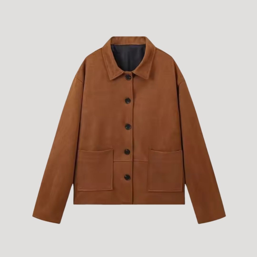 Drune | Damen Wildleder Winterjacke Oversized Stil