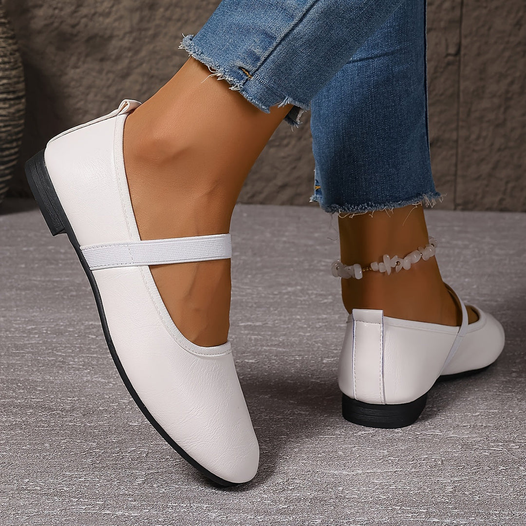 Drune | Elegante Weiße Mary Jane Ballerinas