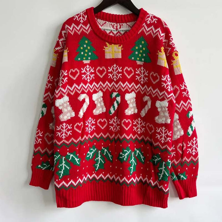 Drune | Weihnachtlicher Strickpullover Mit Schneeflockenmotiv