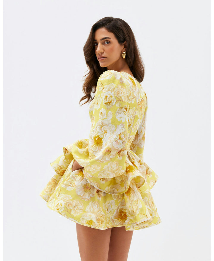Drune | Geblümtes Rüschenkleid
