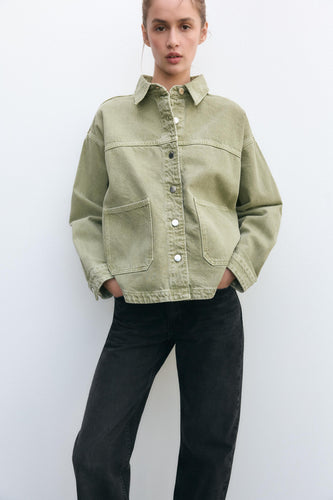 Drune | Klassische Khaki Denim-Jacke für Den Alltag