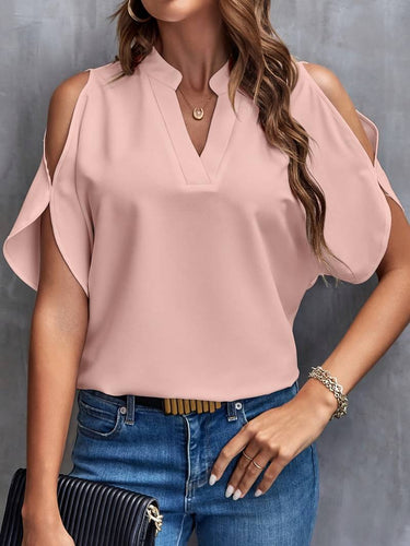 Drune | Bluse mit Notch-Ausschnitt und eleganten, geteilten Ärmeln Für Frauen