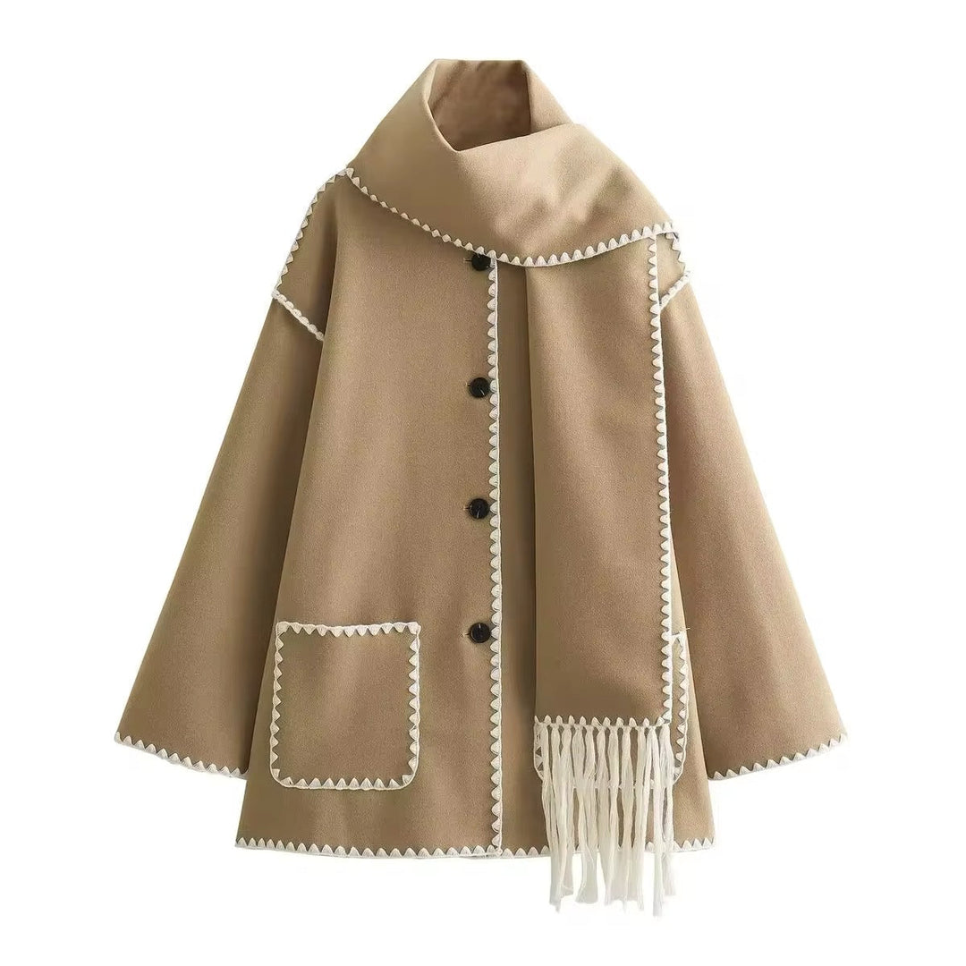 Drune | Weite Jacke mit Quasten-Schal