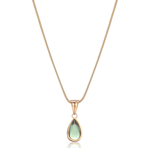 Drune | Olive Halskette Natürliche Finesse Goldfarbig Metall