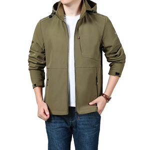 Drune | Wasserdichte Softshell-Casual-Jacke mit verstellbarer Kapuze für Herren - Perfekt für Outdoor-Aktivitäten im Herbst/Winter