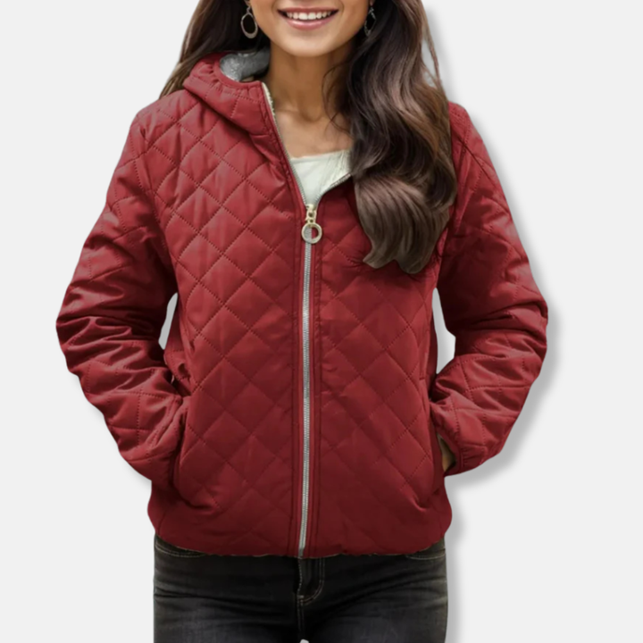 Drune | Steppjacke Lässiger Schnitt Diamantsteppung Kapuze Elastischer Saum