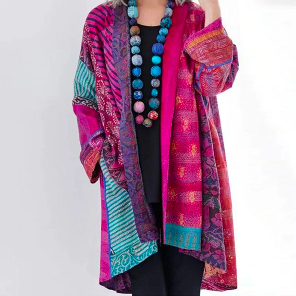 Drune | Damen Boho Bedruckter Kimono - Lockere Passform