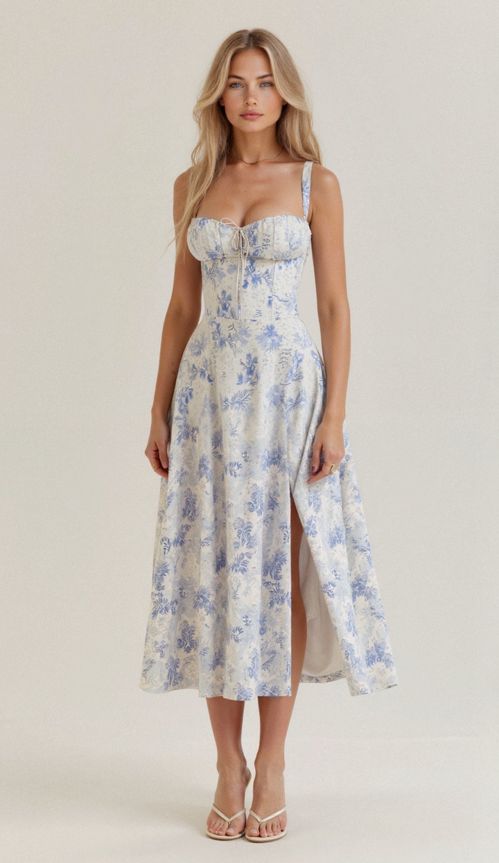 Drune | Blumen Kleid für Frauen Midi