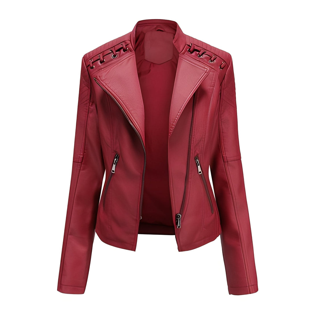 Drune | Stilvolle, slim kurze Lederjacke für Damen