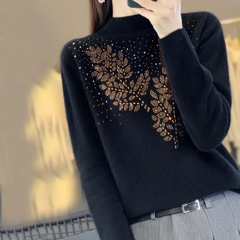 Drune | Strickpullover Mit Zartem Blättermuster