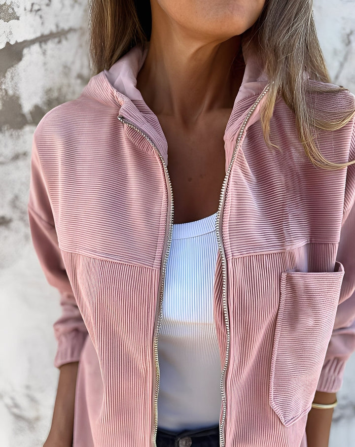 Drune | Lässige Cord-Jacke mit Kapuze für Frauen