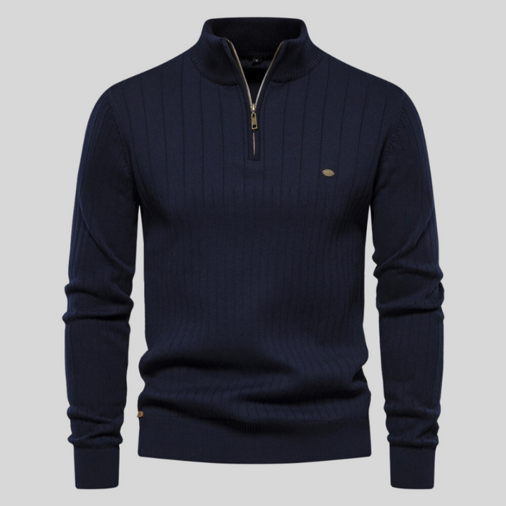 Drune | Halb-Zip Ripp Herrenpullover