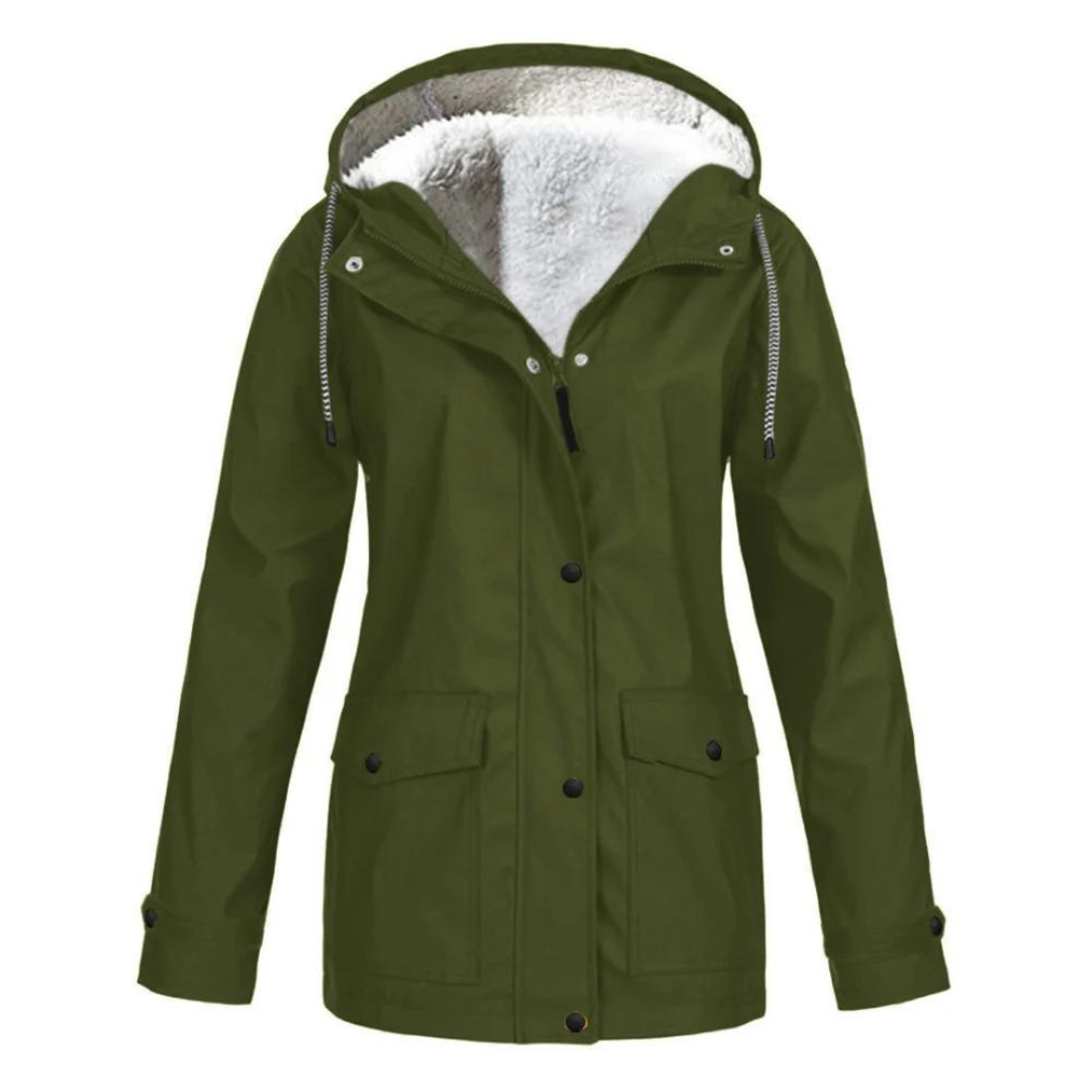 Drune | Damen-Regenjacke mit Kapuze - Lange Passform