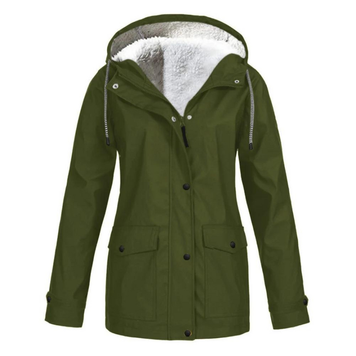Drune | Damen-Regenjacke mit Kapuze - Lange Passform