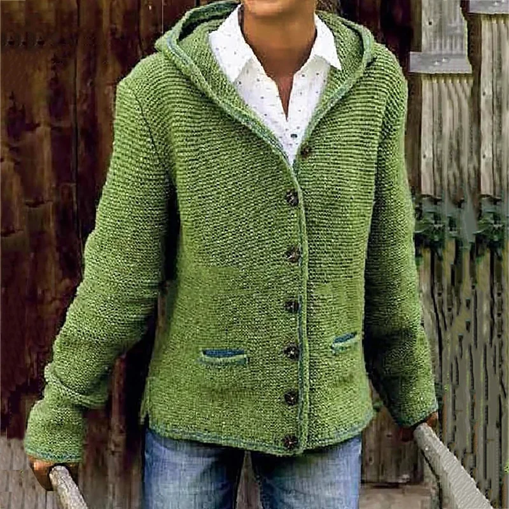 Drune | Vintage-Cardigan mit Gemütlicher Kapuze und Zwei Taschen