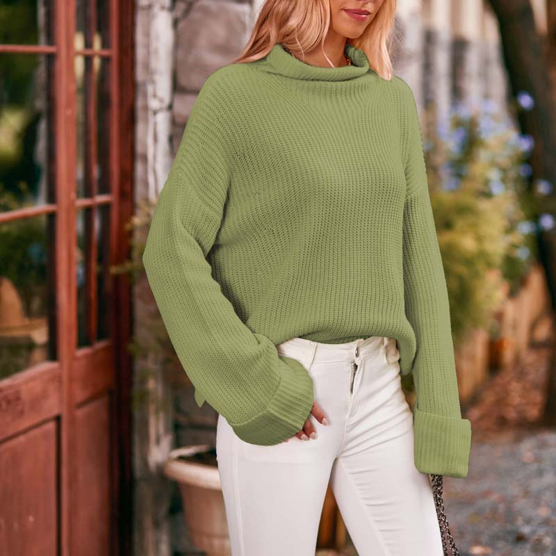 Drune | Schlichter Einfarbiger Strickpullover Für Damen