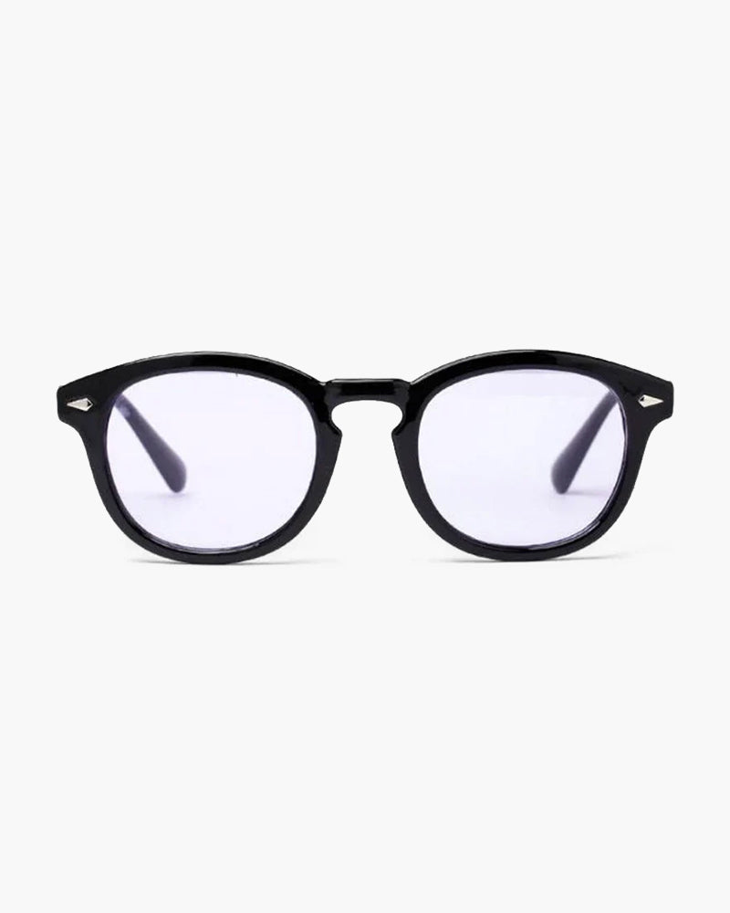 Drune | Schwarzer Rahmen Runde Sonnenbrille Für Männer