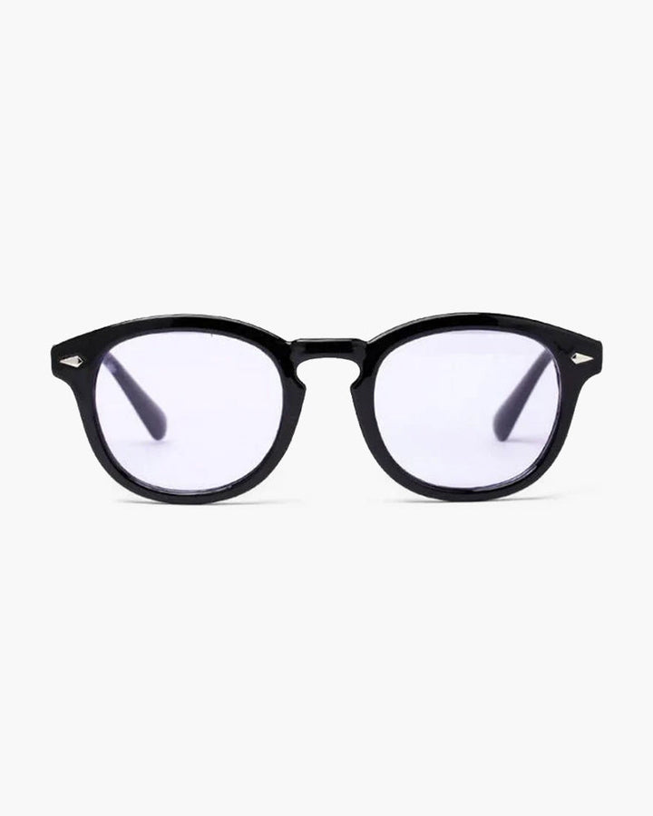 Drune | Schwarzer Rahmen Runde Sonnenbrille Für Männer