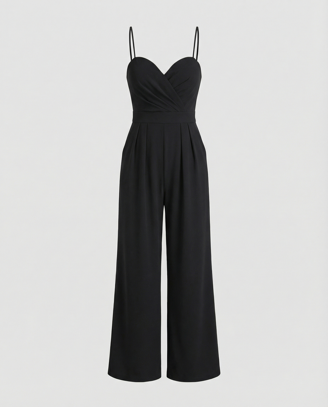 Drune | Damen Eleganter Fließender Jumpsuit mit Spaghettibändern für Festliche Anlässe
