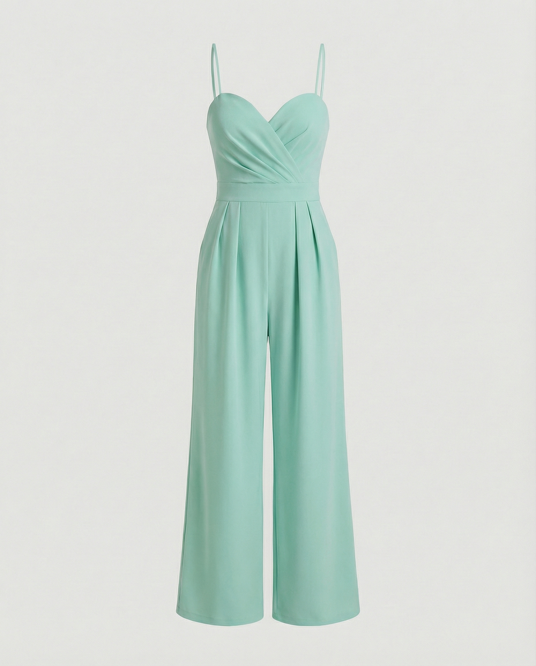 Drune | Damen Eleganter Fließender Jumpsuit mit Spaghettibändern für Festliche Anlässe