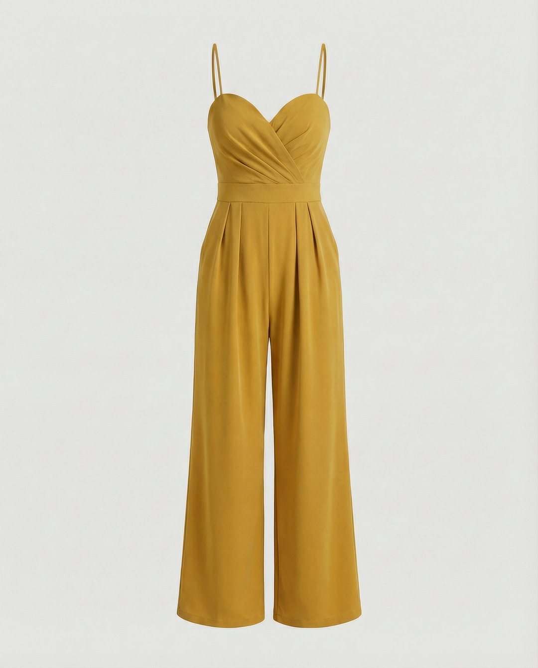 Drune | Damen Eleganter Fließender Jumpsuit mit Spaghettibändern für Festliche Anlässe