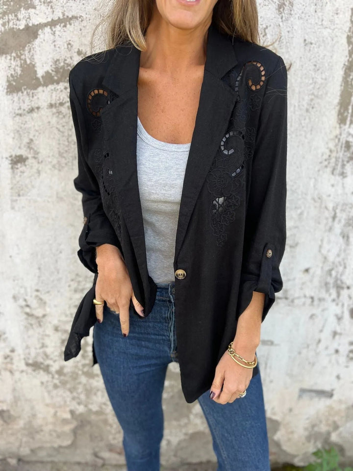 Drune | Blazer mit Stickerei und Ausschnitten Klassischer Schnitt Raffiniert und Einzigartig
