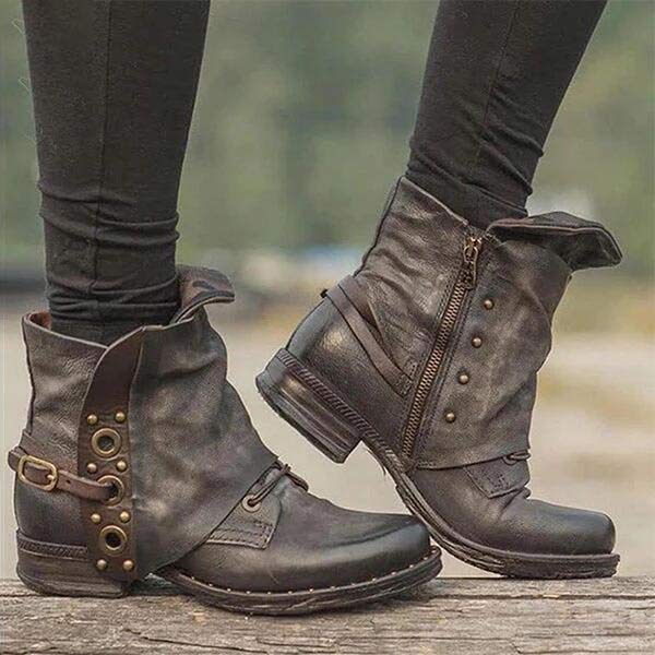Drune | Bequeme Rutschfest Seitenreißverschluss Stiefelette