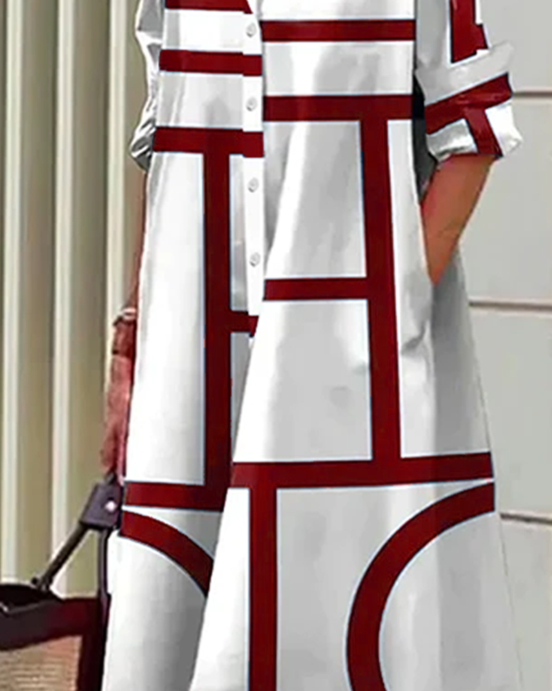 Drune | Kleid mit Taschen und Geometrischem Druck