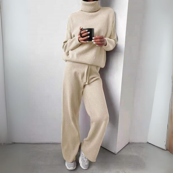 Drune | Bequemes 2-Teiliges Set Aus Rollkragenpullover Und Langer Hose